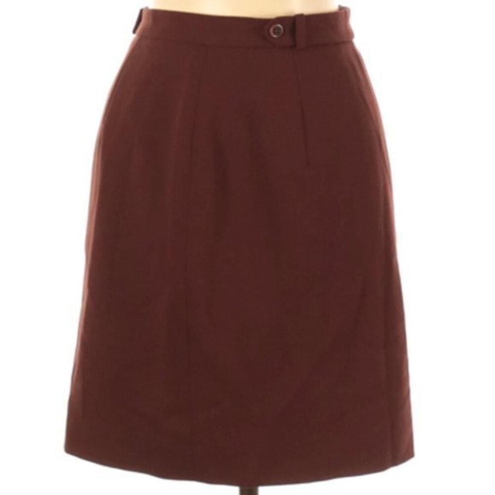 🔴4/$25 Ann Taylor Wool Dark Maroon Skirt Sz 10P